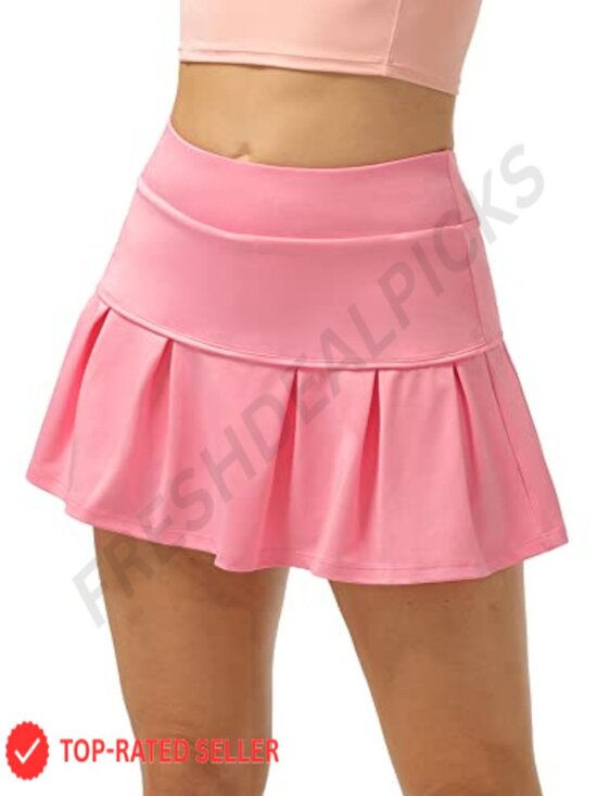 Pants - Pleated Tennis Skirt with Pockets & Shorts, Athletic Golf Skort